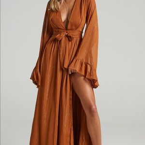 Showpo Dangerous woman dress in rust size 8